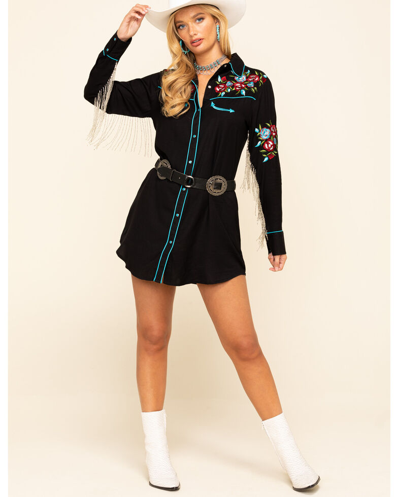 Rhinestone Fringe Retro Western Dress by Skully Roadkill13 Rhinestone Fringe Retro Western Dress by Skully Roadkill13