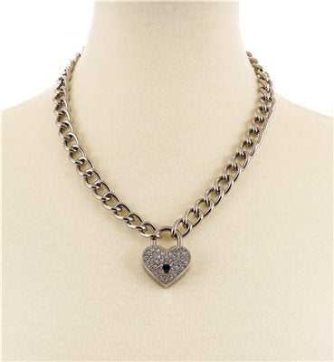 Love Lock Necklace - Rhinestone ONLINE ONLY