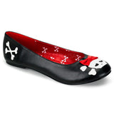 Ballet flat with cute skull and bow design