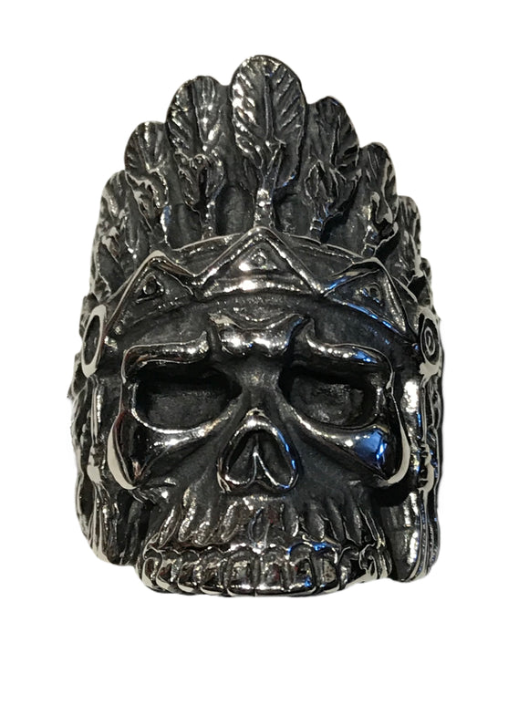 The larger of our two “spirit of a nation” skull and headdress rings
