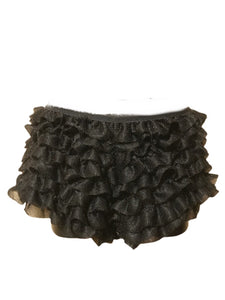 Black ruffle shorts with sparkles 