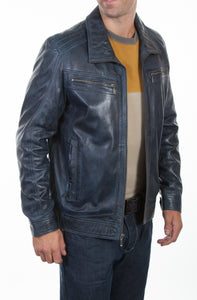 Blue Lamb Leather Jacket - LAST ONE