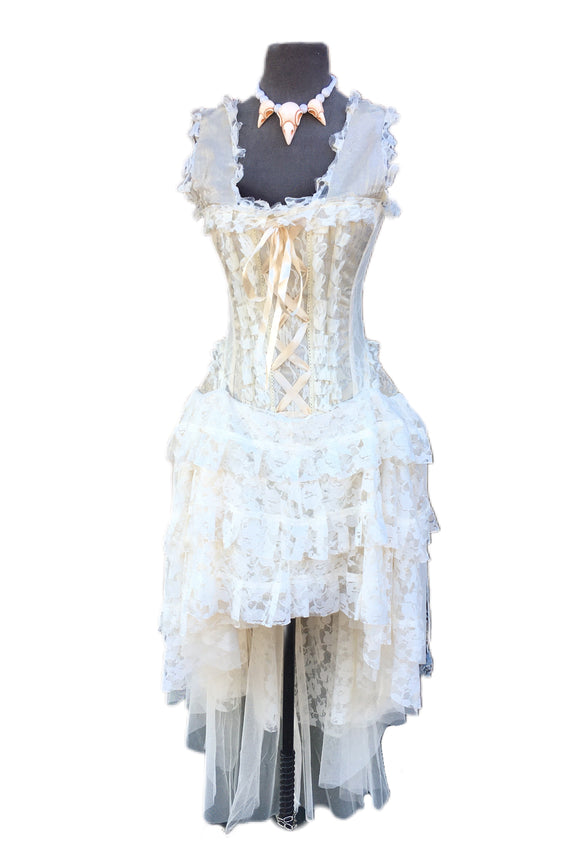 Cream Brocade Corset Dress – Roadkill13 Cream Brocade Corset Dress – Roadkill13