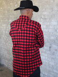 Red and Black Buffalo Check Plush Flannel