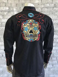 Sugar Skull Embroidered Western Shirt