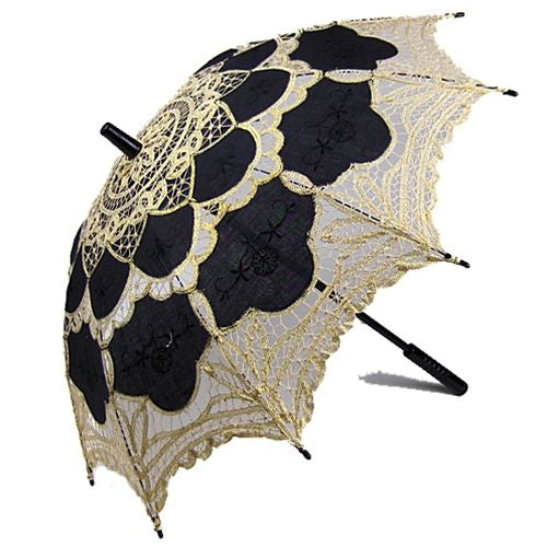 Black and Gold Lace Parasol