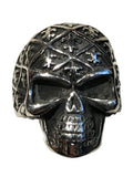 Skull ring covered all over with small fleur de lis