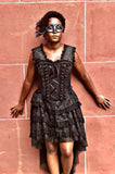Black Brocade Corset Dress