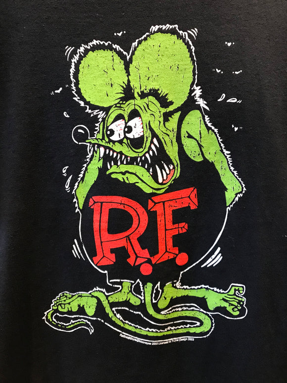 thumbnail image 2 of Rat Fink Rock N' Roll Graphic T-Shirt – Black 100% Cotton Crew Neck Short Sleeve Tee For Men 2 of 2