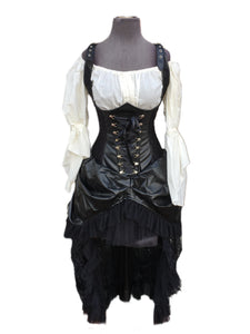 Sinister Corset Dress with Faux Leather