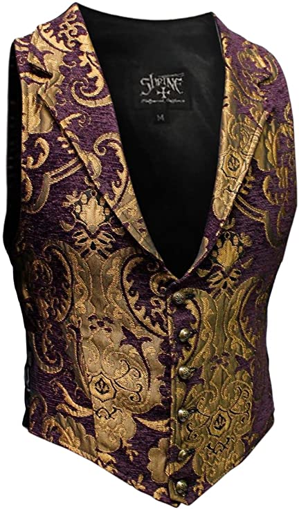 Purple and Gold Brocade Vest