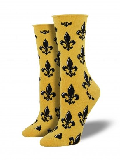Fleur De Lis Women's Socks- GOLD
