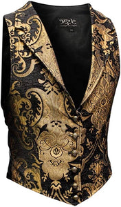 Black and Gold Brocade Vest