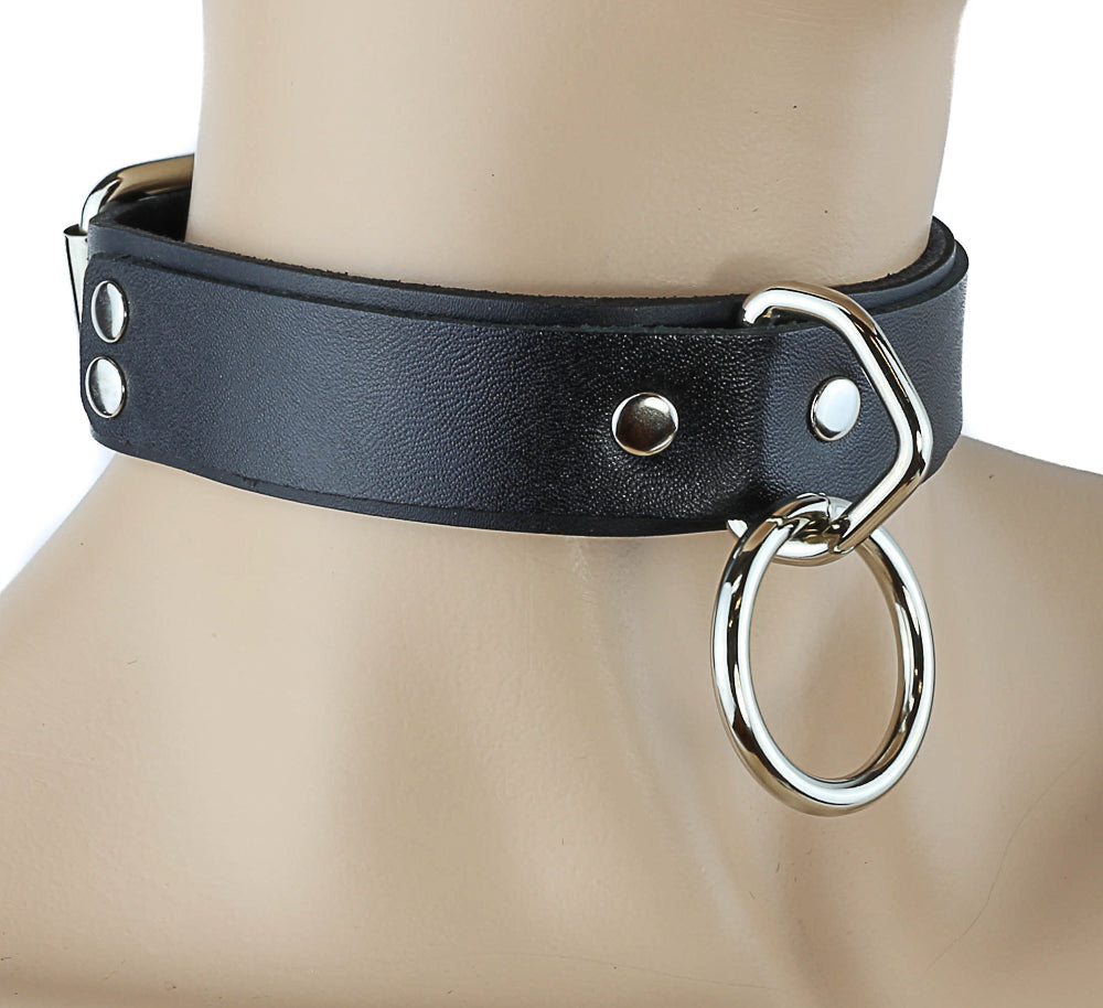 Classic Leather Bondage Ring Choker – Roadkill13