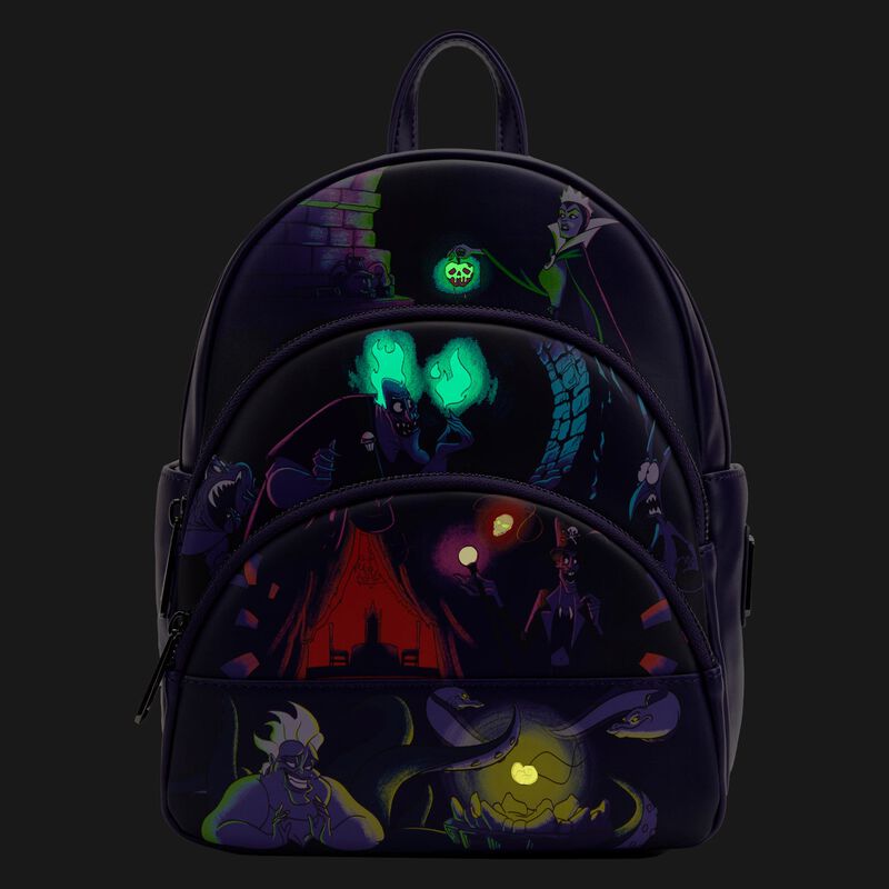 disney villains floral mini backpack Disney Villains Glow-in-the-Dark Loungefly Mini Backpack