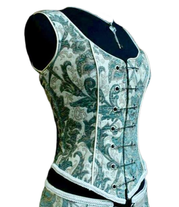 Green and White Pin Bodice