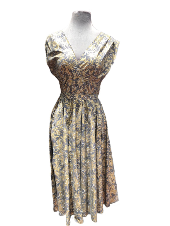 Dress with gold floral design 