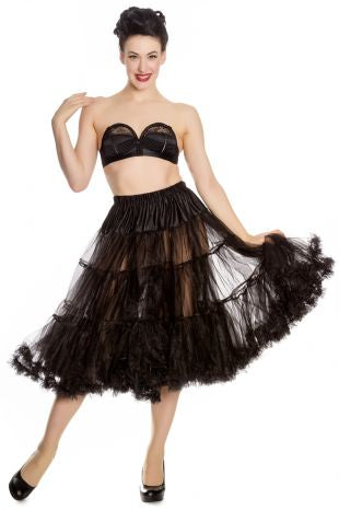 Long black sheer petticoat