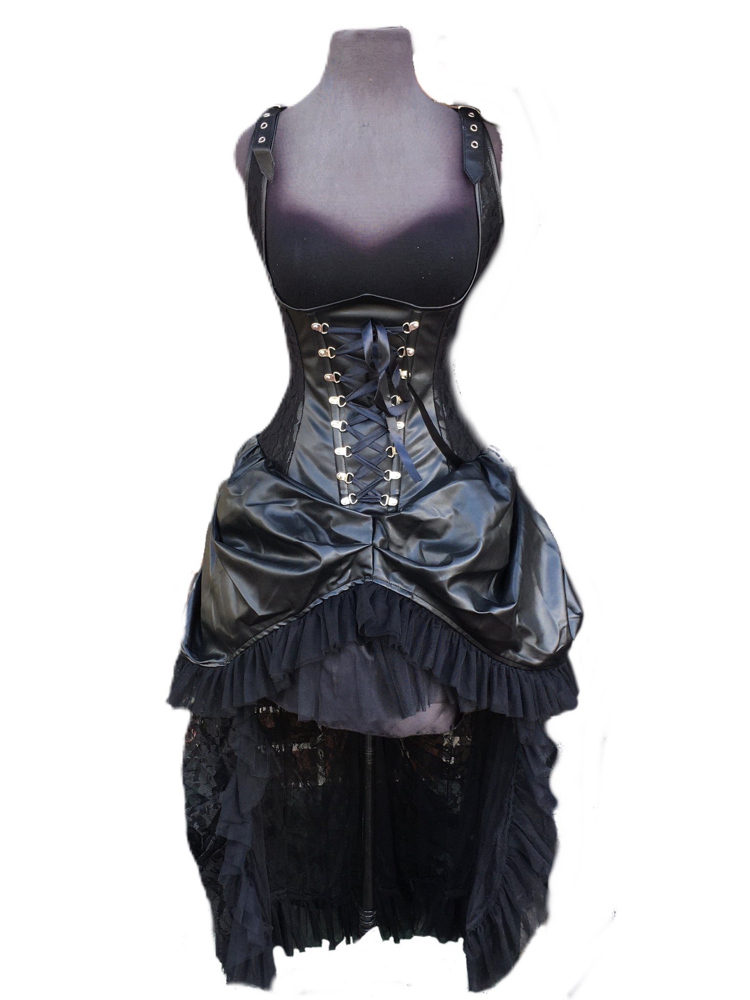 Sinister Corset Dress with Faux Leather Roadkill13 Sinister Corset Dress with Faux Leather Roadkill13