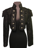 Black Toredor Jacket With brocade pattern and military shoulders