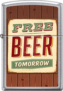 Free Beer Tomorrow Lighter Retro style lettering 