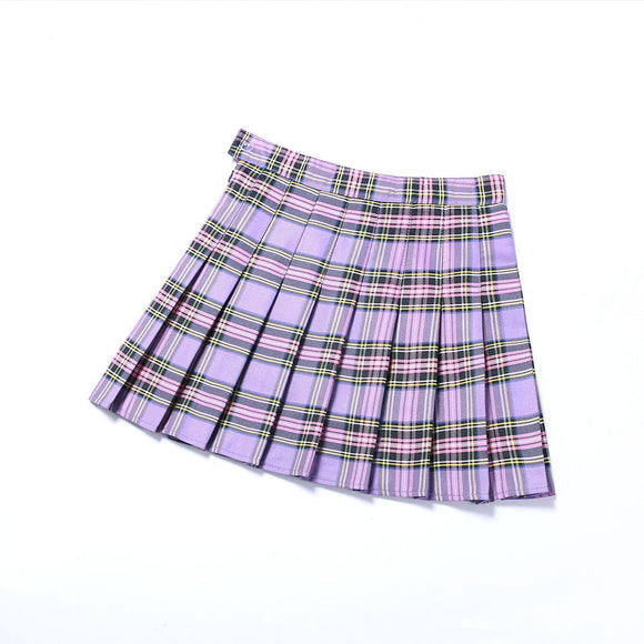 Lavender Plaid Mini Skirt