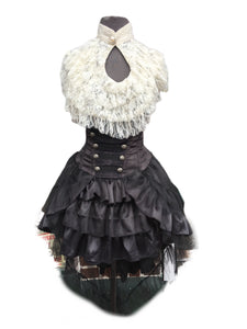Black Striped Steampunk Skirt