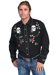 Skull and Roses Western Shirt