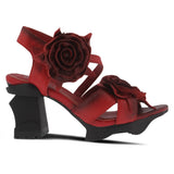 Shelly Heeled Sandal - Red