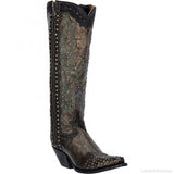 TEMPTED STUDDED SNIP TOE COWGIRL BOOTS