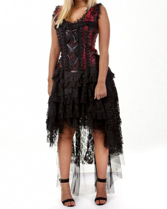Ophelie burlesque corset dress in red King brocade Ophelie burlesque corset dress in red King brocade