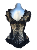 Gold King/Black Lace Overbust Corset