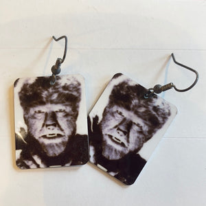 Wolfman Tin Square Earrings