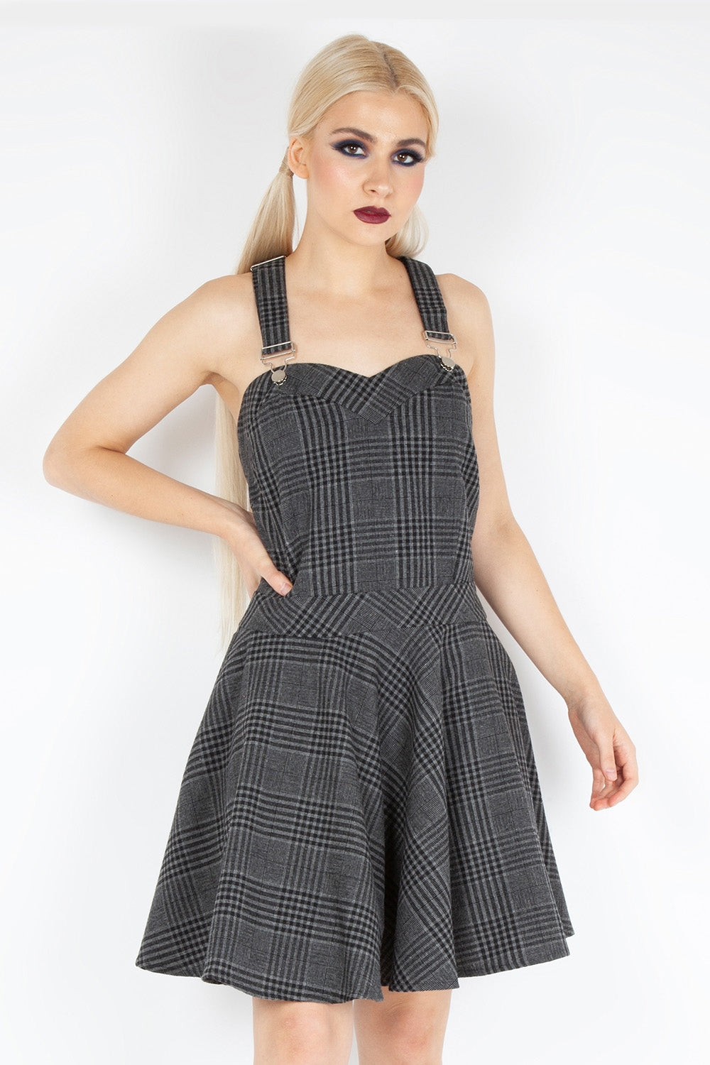 Jawbreaker Miss Morbid Plaid Pinafore Dress – Roadkill13