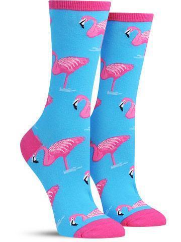Flamingo (Blue) Women's Funky Socks