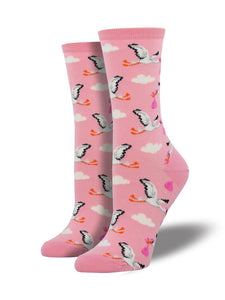Stork (Pink) Women's Funky Socks